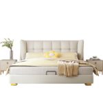 创意个性设计防猫抓设计猫抓皮卧室软靠双人床