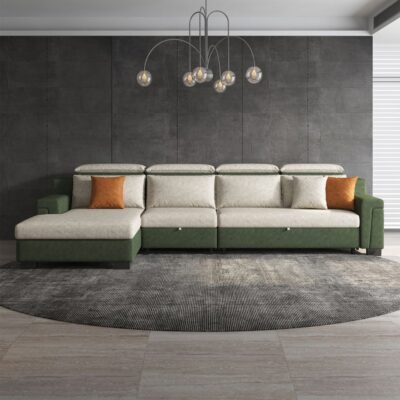 公寓时尚耐磨科技布多人沙发床极简风格转角组合沙发