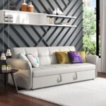 极简风格皮艺沙发床 多功能沙发床 客厅小型皮沙发 121p