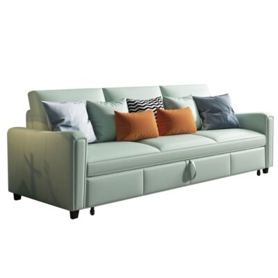 极简简约可折叠双人两用贵妃沙发床 客厅小户型超纤皮沙发床