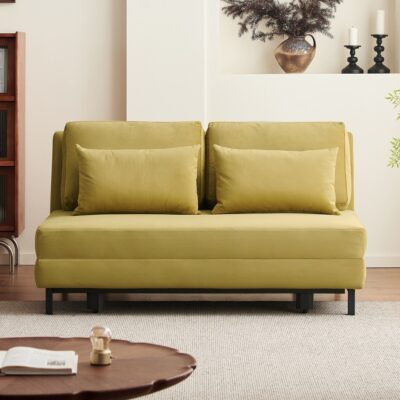 极简风格布艺沙发床 家用多功能绒布沙发床