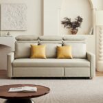 极简风格皮艺沙发床 家用多功能猫抓皮沙发床