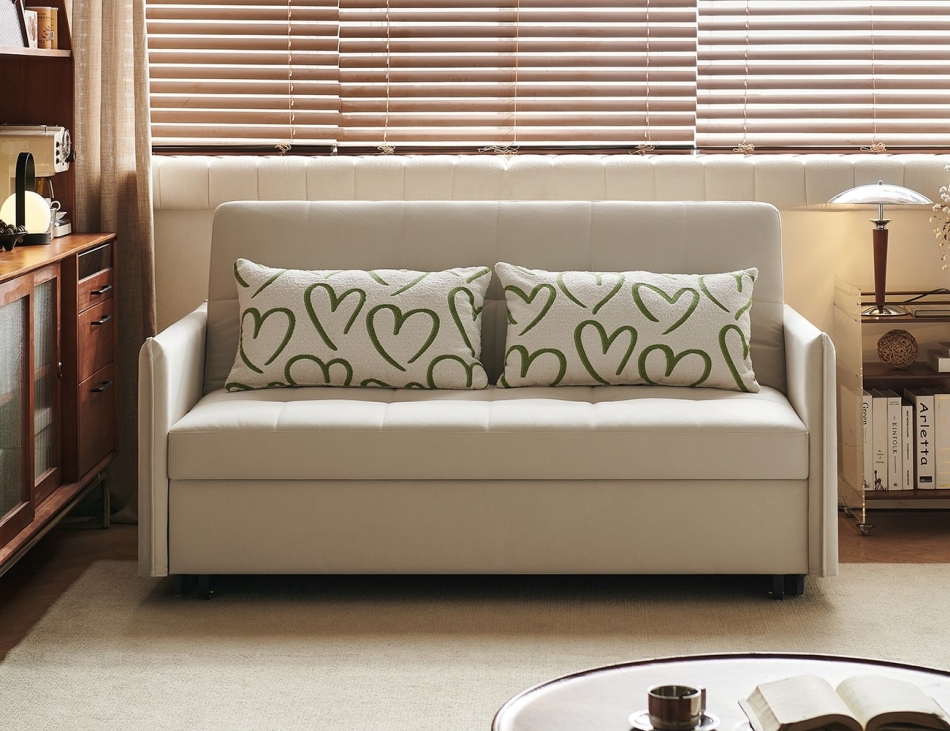 极简风小户型客厅沙发多功能猫抓绒软包沙发床