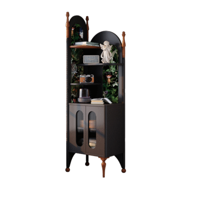 中古风系列 简约客厅白蜡木蕉叶角柜装饰柜