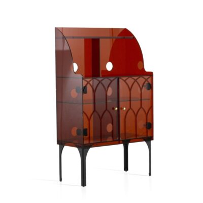 与在系列 复古琥珀色亚克力高柜客厅收纳置物装饰柜