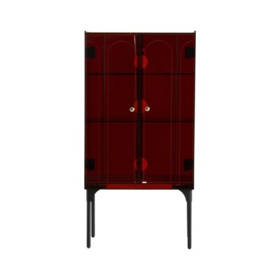 与在系列 琥珀色亚克力高柜中古风客厅收纳边柜装饰柜