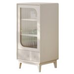 法式极简奶油风 小户型大容量客厅边柜酒柜红酒储物柜