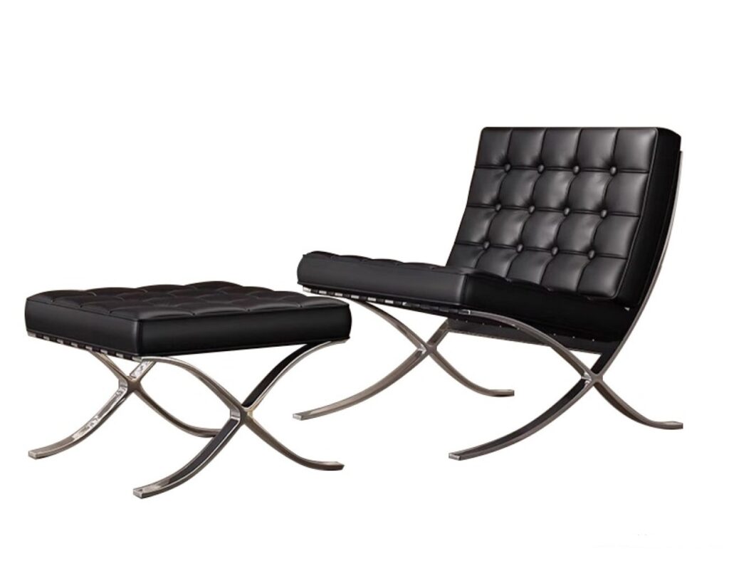 设计师款 巴塞罗那椅 极简经典西皮高级感休闲阳台客厅躺椅