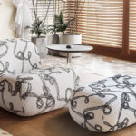 意式极简写意布艺软包椅客厅阳台脚踏组合休闲椅