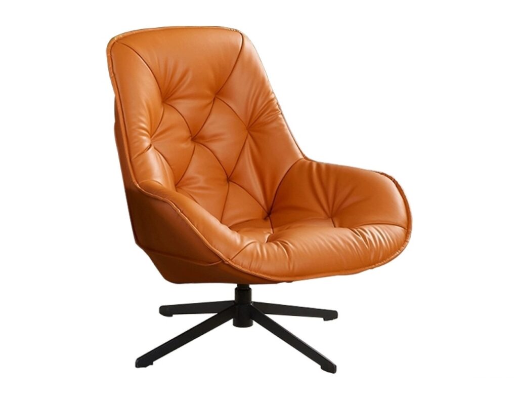 简约西皮面料旋转椅 极简风家用阳台时尚休闲椅