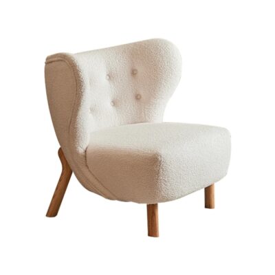 设计师款 小佩特拉椅 懒人沙发椅羊羔绒白色阳台北欧单人椅