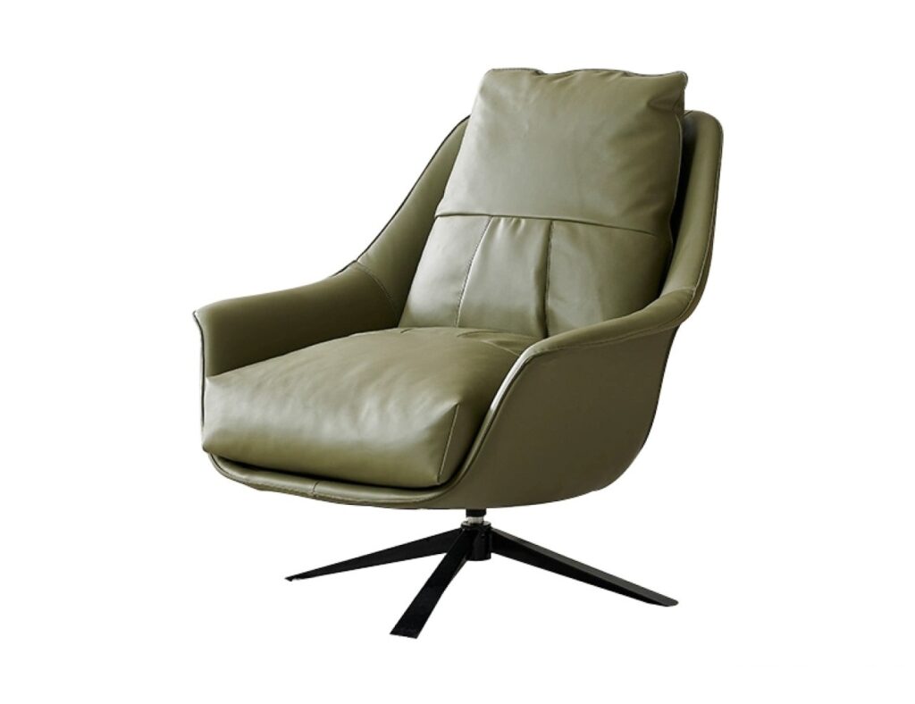 简约旋转单人椅极简风小户型客厅阳台超纤皮软包休闲椅