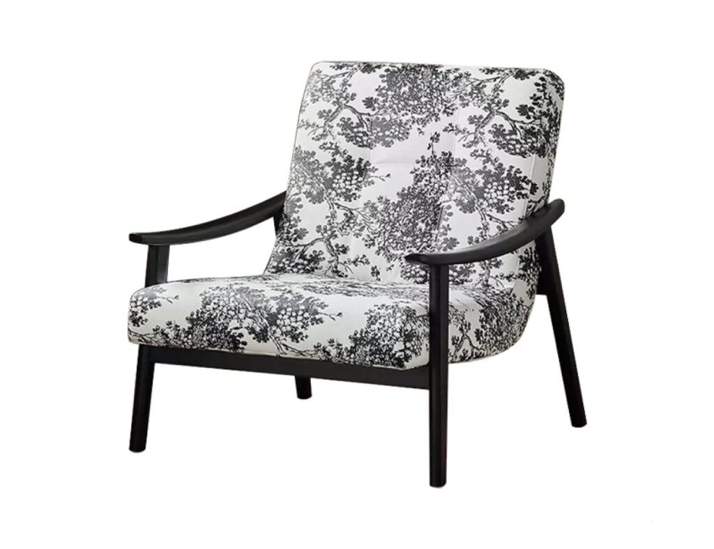 简约杨梅树印花超纤皮休闲椅极简风家用阳台时尚休闲椅