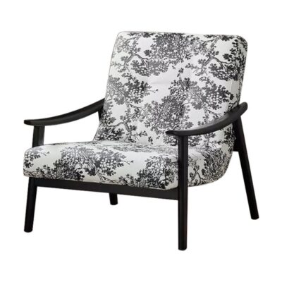 简约杨梅树印花超纤皮休闲椅极简风家用阳台时尚休闲椅