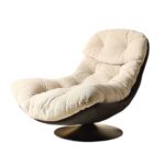 意式极简家用客厅阳台懒人椅皮布结合舒适躺椅休闲椅