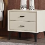 极简风收纳储物床边柜 简约舒适家用双抽床头柜