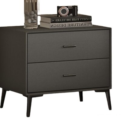 意式极简主卧皮艺收纳床头柜