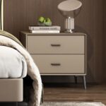 意式极简卧室皮艺双抽收纳床头柜(tc1 5829)