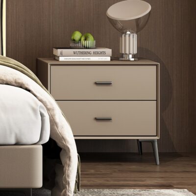 意式极简卧室皮艺双抽收纳床头柜(tc1 5829)