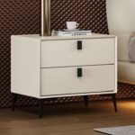 极简风皮艺床边柜 家用卧室双抽储物床头柜(tc1 01)