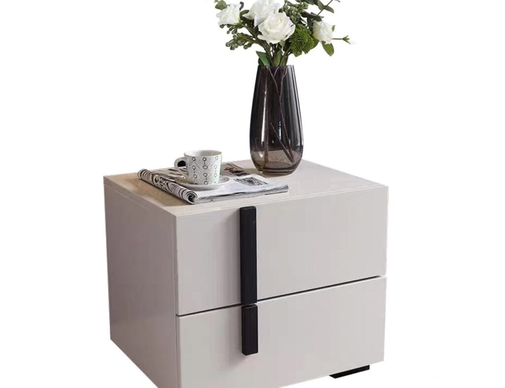 极简白色喷漆家用卧室床头柜