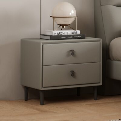 极简风卧室置物收纳扪皮工艺床边床头柜(tc1 125)