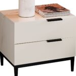 极简风格卧室床边柜 小户型家用油漆柜 米白色床头柜