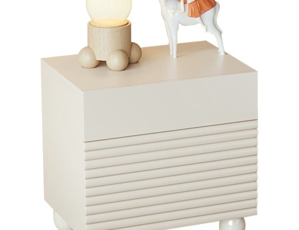 意式极简风 实木抽屉简约烤漆储物床头柜