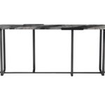 迪多那系列 简约大气别墅大平层入户玄关架极简风天然大理石玄关几