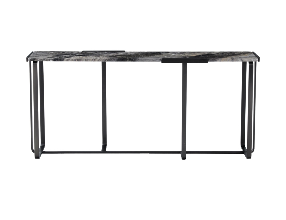 迪多那系列 简约大气别墅大平层入户玄关架极简风天然大理石玄关几