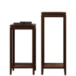 新中式小乌金木花架客厅实木高矮花架