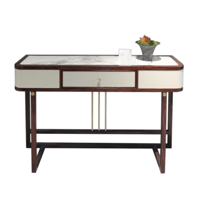 檀珺系列 新中式客厅玄关主材黑檀乌金木家用岩板面玄关桌