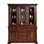 洛伊斯美式简美 客厅多功能储物柜玻璃三门酒柜