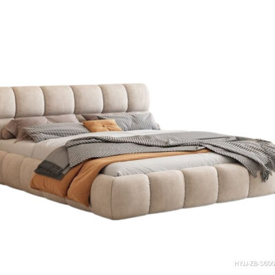 泡芙床 意式奶油块软包布艺床 简约卧室磨砂布双人床
