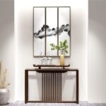 新中式小乌金木长方形进门置物台玄关台