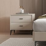 意式极简卧室皮艺双抽收纳床头柜(tc1 390)