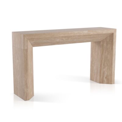 与在系列 中古风别墅家用入户置物玄关几白洞石大理石台面玄关桌