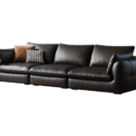 意式简约荔枝纹头层牛皮软包沙发极简风客厅直排组合沙发