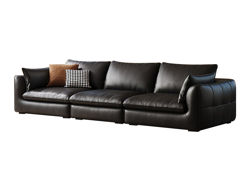 意式简约荔枝纹头层牛皮软包沙发极简风客厅直排组合沙发 意式简约荔枝纹头层牛皮软包沙发极简风客厅直排组合沙发