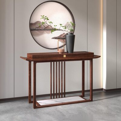 黑檀木系列 新中式简约入户家用实木玄关柜