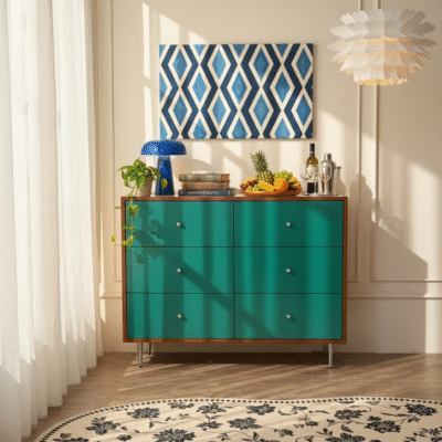 包豪斯系列 艾克森斗柜设计感多色彩撞色中古风收纳柜六斗柜