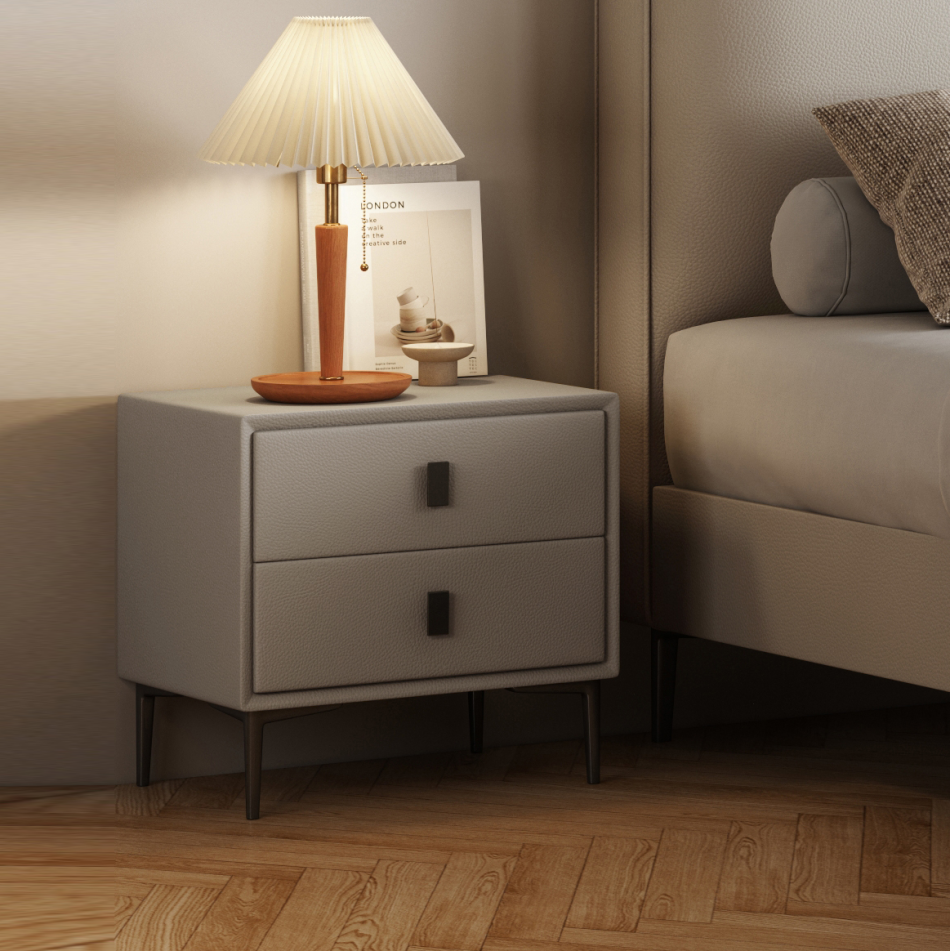 家用时尚扪皮收纳柜意式极简床头柜(dj4001)