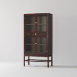 新中式系列 客厅钢化玻璃门置物中式装饰柜酒柜