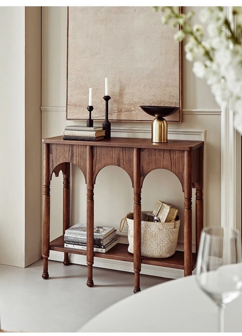 简约家用入户玄关桌中古风客厅置物玄关柜 简约家用入户玄关桌中古风客厅置物玄关柜