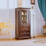 洛伊斯美式简美 餐厅客厅玻璃门储物单门酒柜