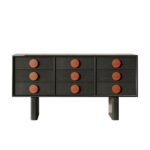 中古风系列 简约家用实木贴白蜡木皮边柜