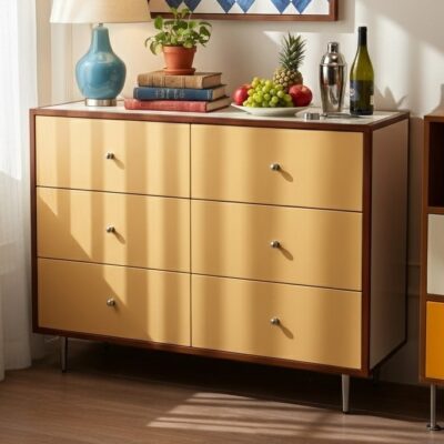 包豪斯系列 艾克森斗柜设计感多色彩撞色中古风收纳柜六斗柜