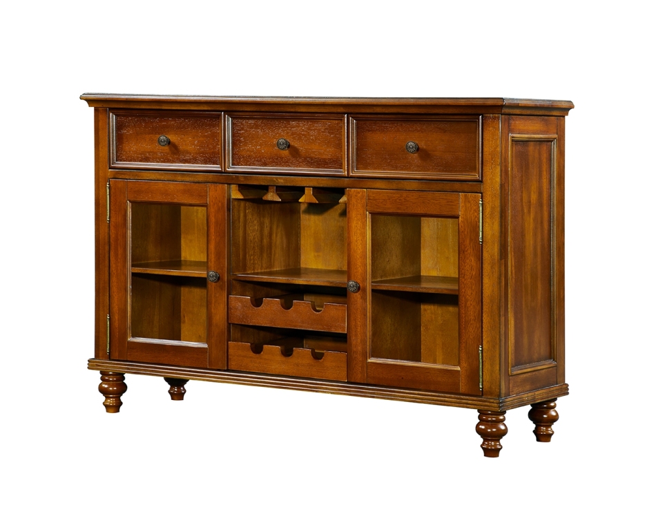 洛伊斯美式简美 家用简约餐厅进口非洲加蓬安东木餐边柜