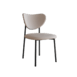 意式极简风无扶手餐椅 家用餐厅休闲猫抓皮椅子