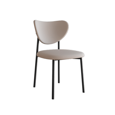 意式极简风无扶手餐椅 家用餐厅休闲猫抓皮椅子